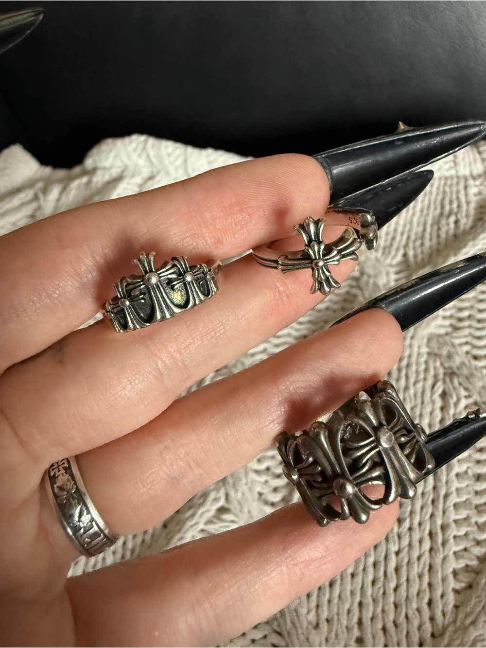 Sterling Silver Cross Band Rings - Vintage-Inspired Women’s Jewelry